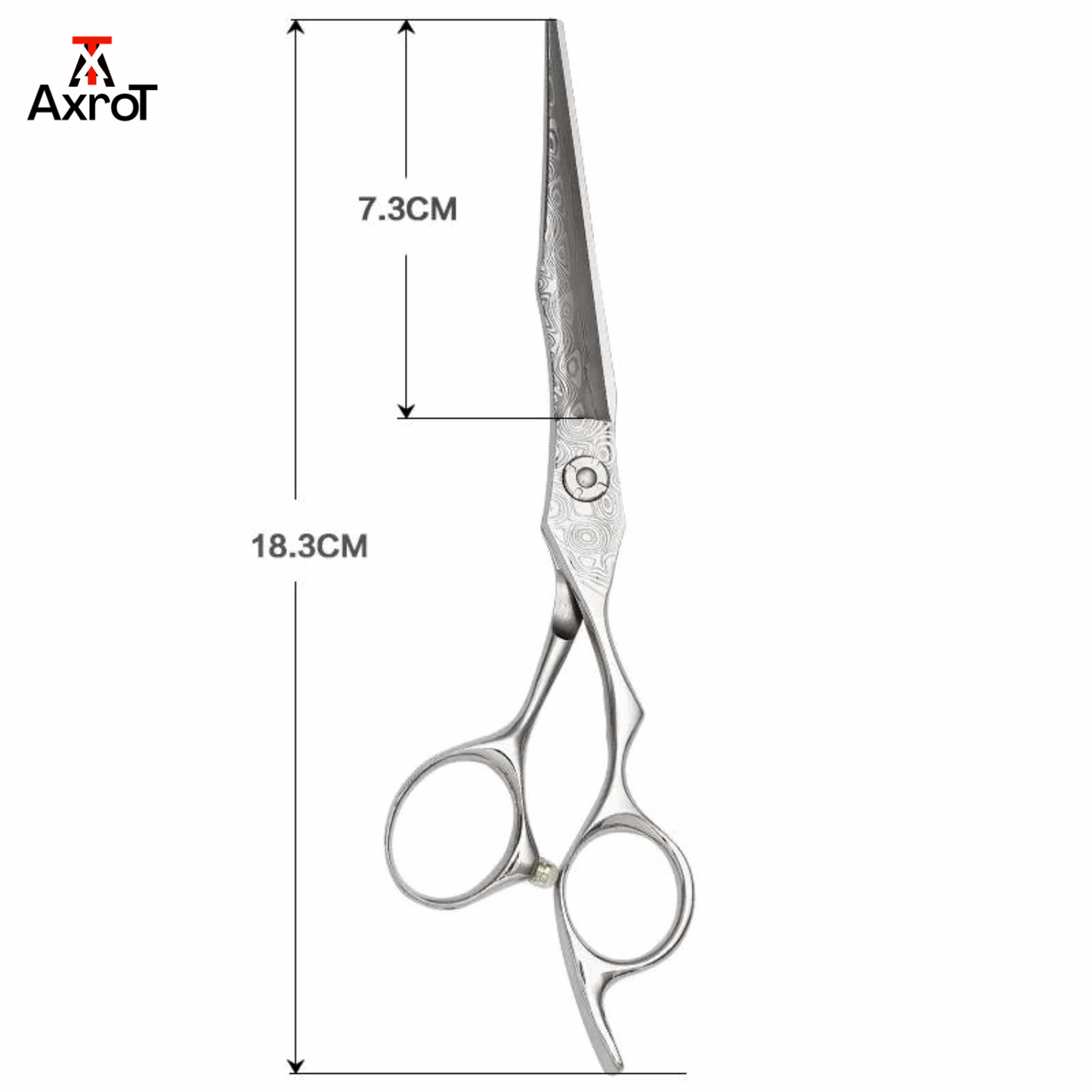 Axrot Hair Scissors Professional 6.5 Inch Sword Blade Damascus Pattern Scissors Japanese Barber Scissors 440C Hair Scissors