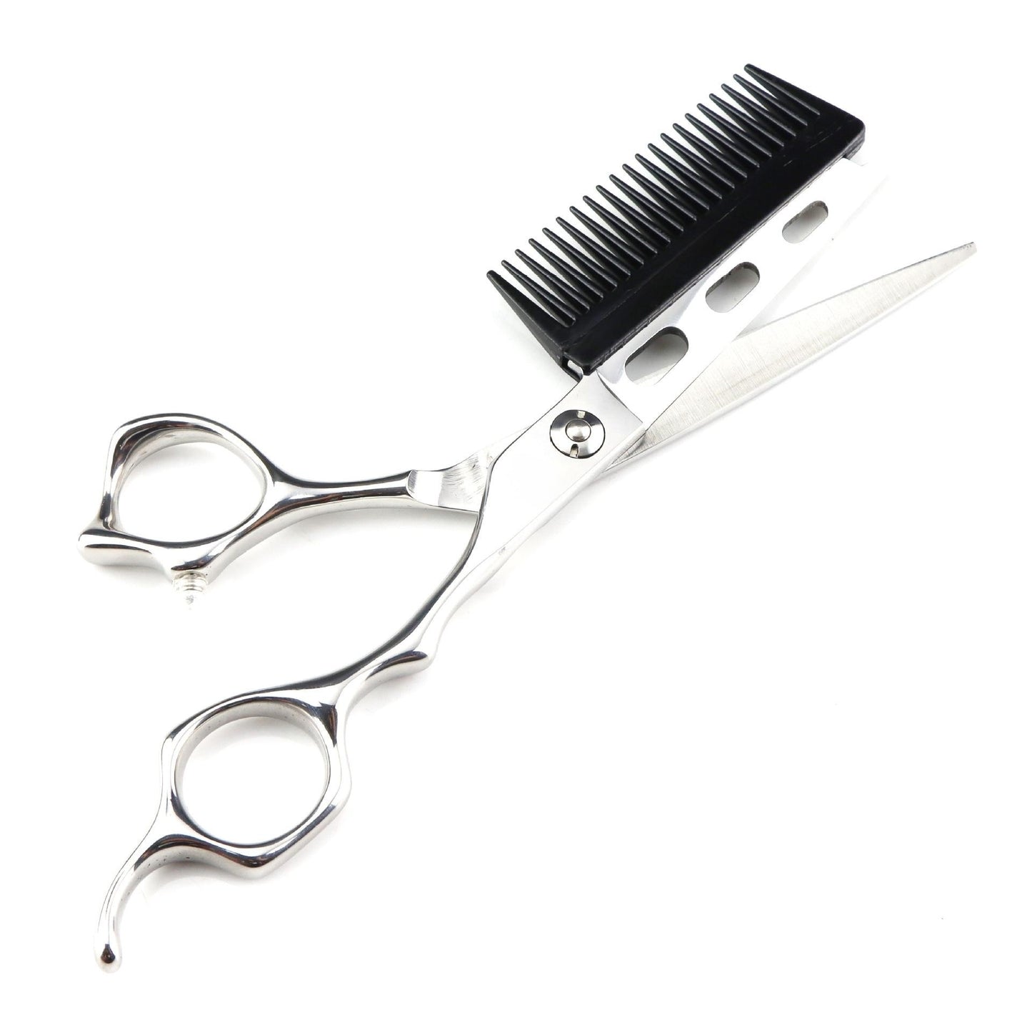 Vertical Cut Scissors 6 Inch High Hardness Japanese Steel 440c Scissors With Built-In Comb