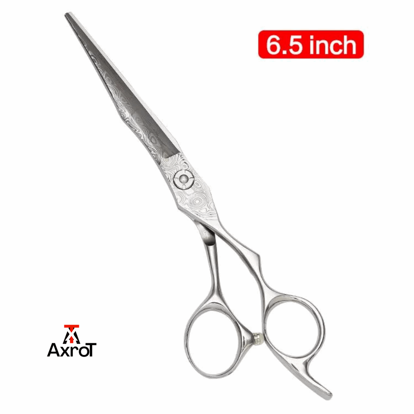 Axrot Hair Scissors Professional 6.5 Inch Sword Blade Damascus Pattern Scissors Japanese Barber Scissors 440C Hair Scissors