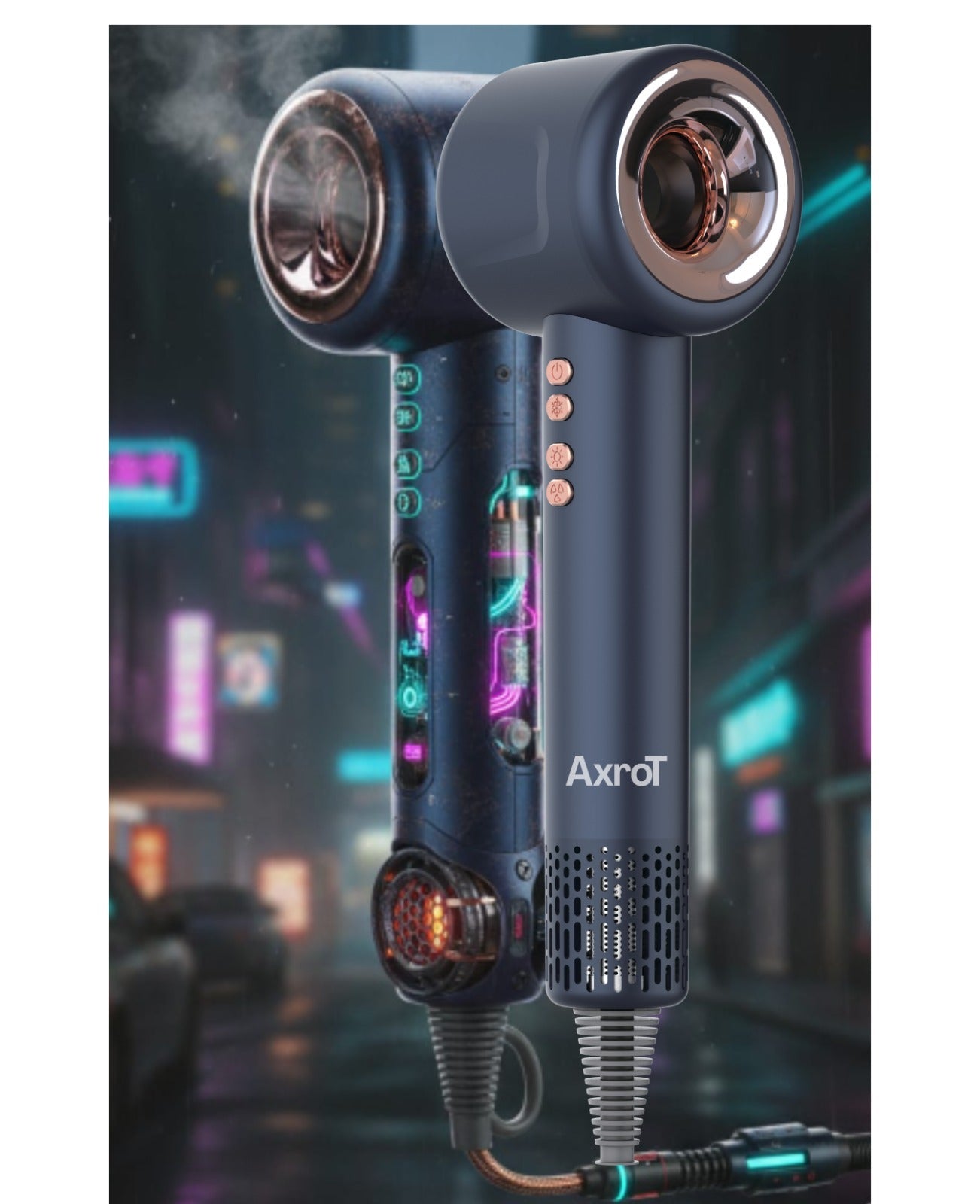 Axrot Dryer Travel Size 110000RPM 2000W Ionic Hair Dryer Constant Temperature Professional Hot Air Brush with Diffuser Nozzle