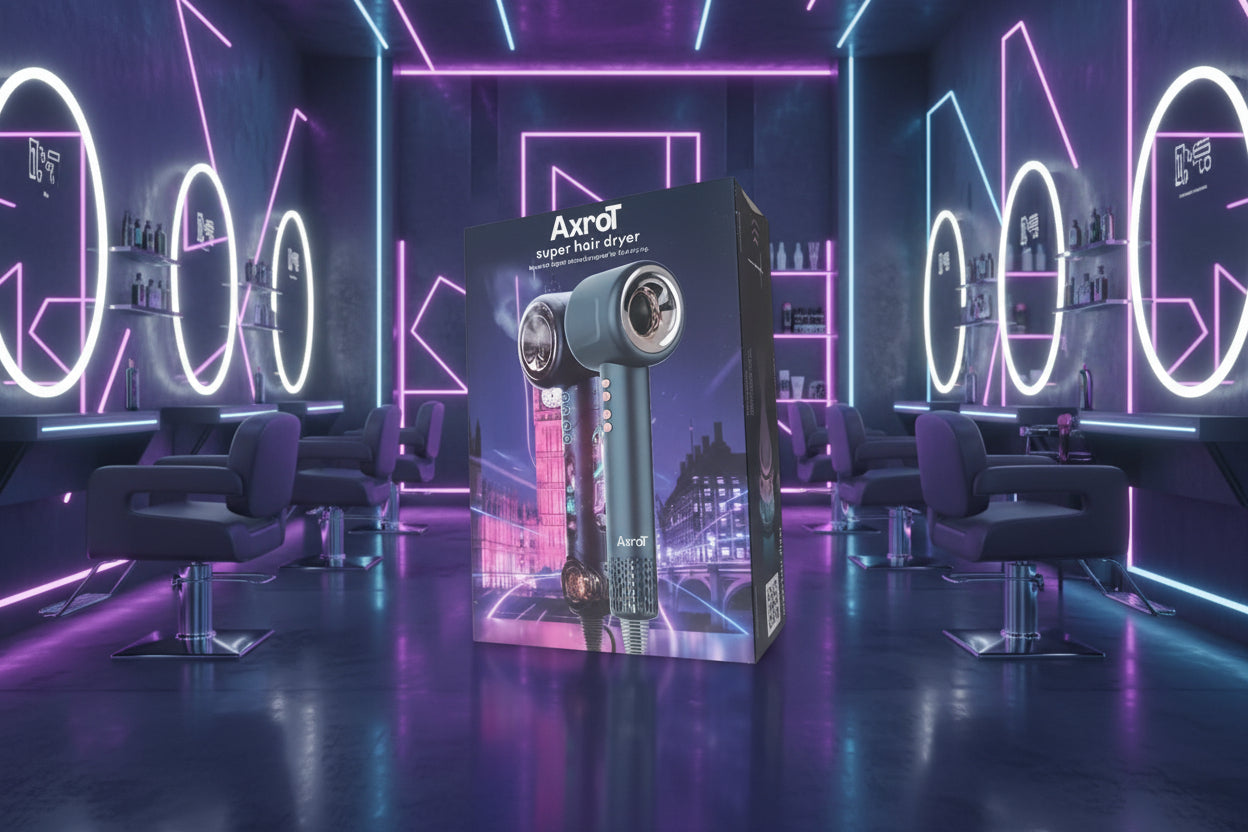 Axrot Dryer Travel Size 110000RPM 2000W Ionic Hair Dryer Constant Temperature Professional Hot Air Brush with Diffuser Nozzle