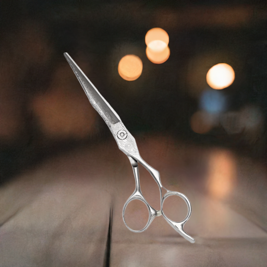 Axrot Hair Scissors Professional 6.5 Inch Sword Blade Damascus Pattern Scissors Japanese Barber Scissors 440C Hair Scissors